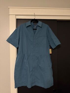 Title Nine Short-Sleeve Shirt Jacket in Teal